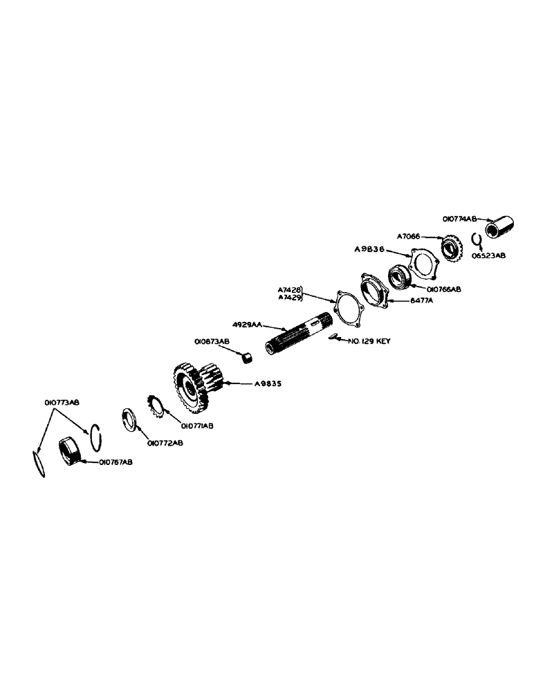 Схема запчастей Case 420 - (089) - RANGE DRIVE SHAFT, SHUTTLE TRANSMISSION (21) - TRANSMISSION