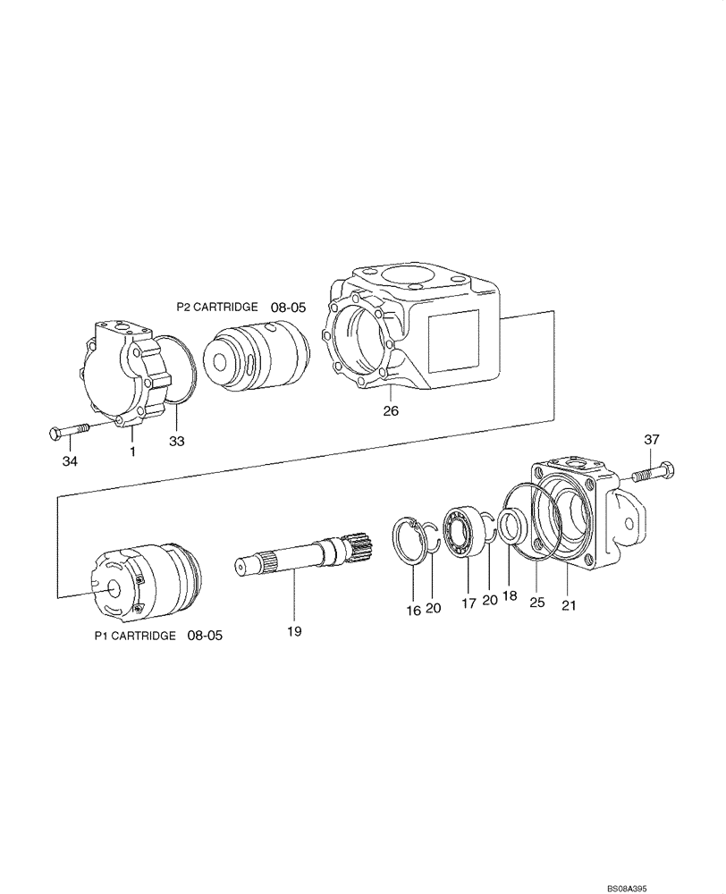 Схема запчастей Case 1221E - (08-04[01]) - HYDRAULICS - MAIN PUMP (A) (87700401) (1) (08) - HYDRAULICS