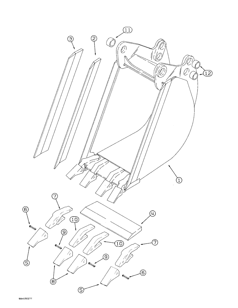 Схема запчастей Case 580SK - (9-060) - BACKHOE BUCKETS, 18 INCH, 457 MM, WIDE AND 24 INCH, 610 MM, WIDE (09) - CHASSIS/ATTACHMENTS