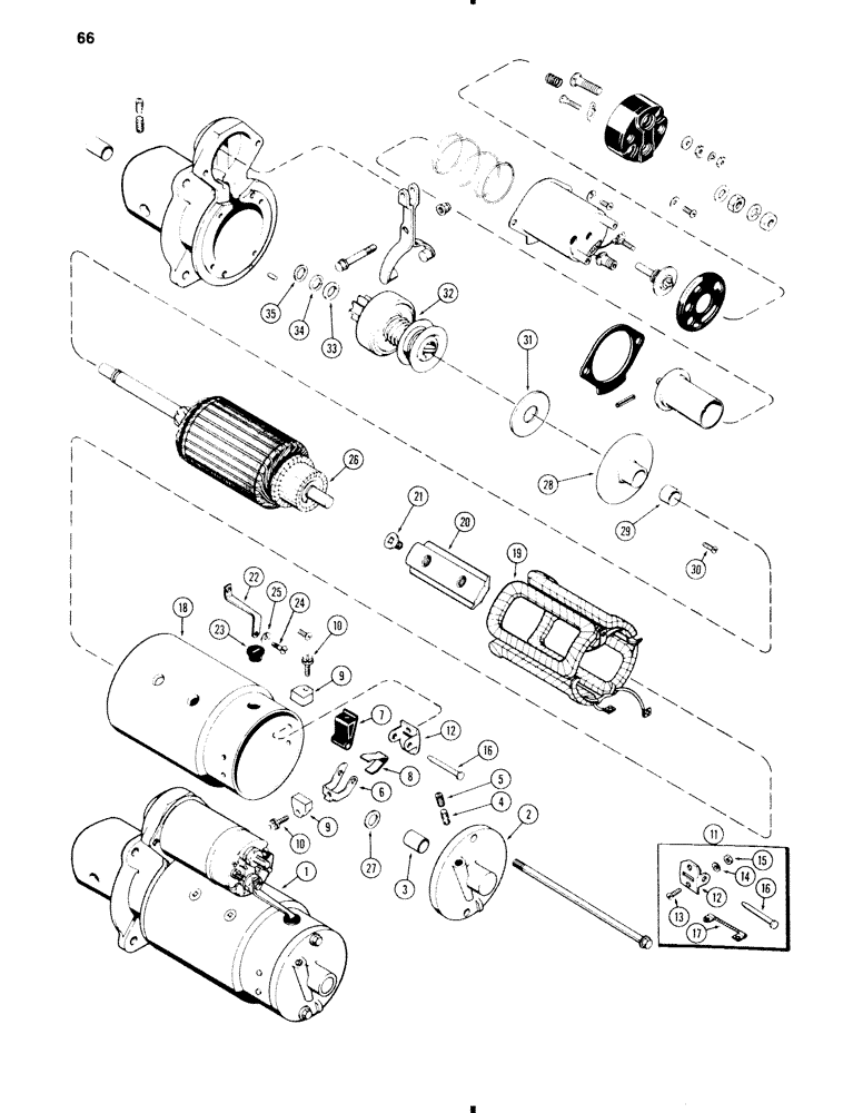 Схема запчастей Case 585C - (066) - STARTER (55) - ELECTRICAL SYSTEMS