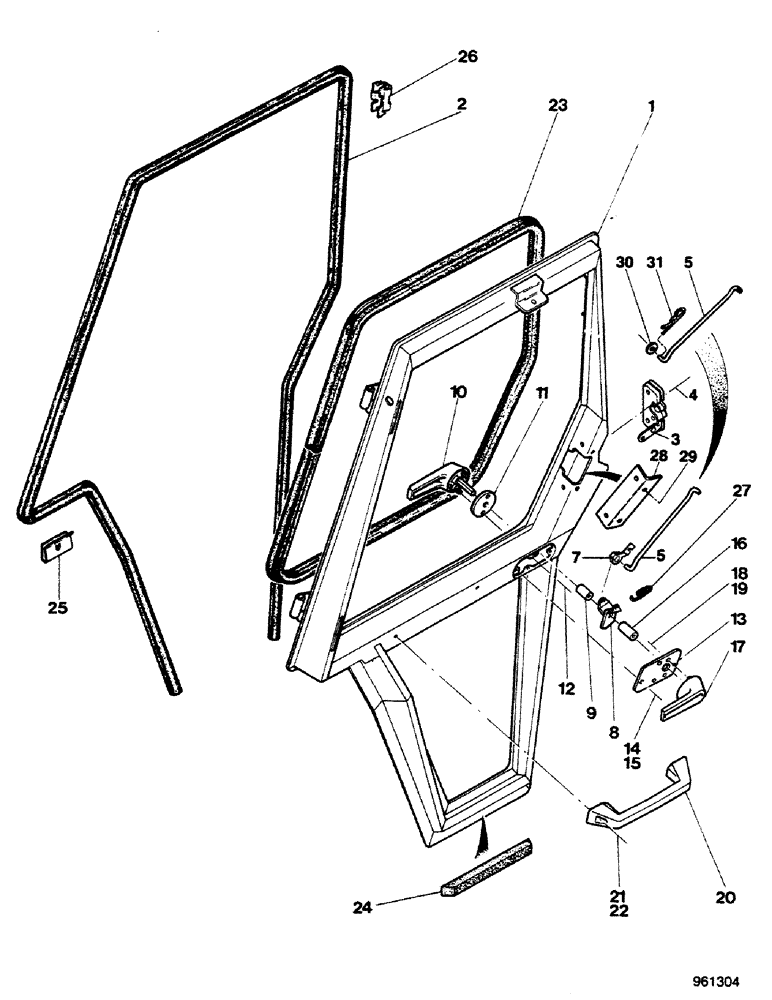 Схема запчастей Case 580G - (462) - CAB - DOOR (09) - CHASSIS/ATTACHMENTS