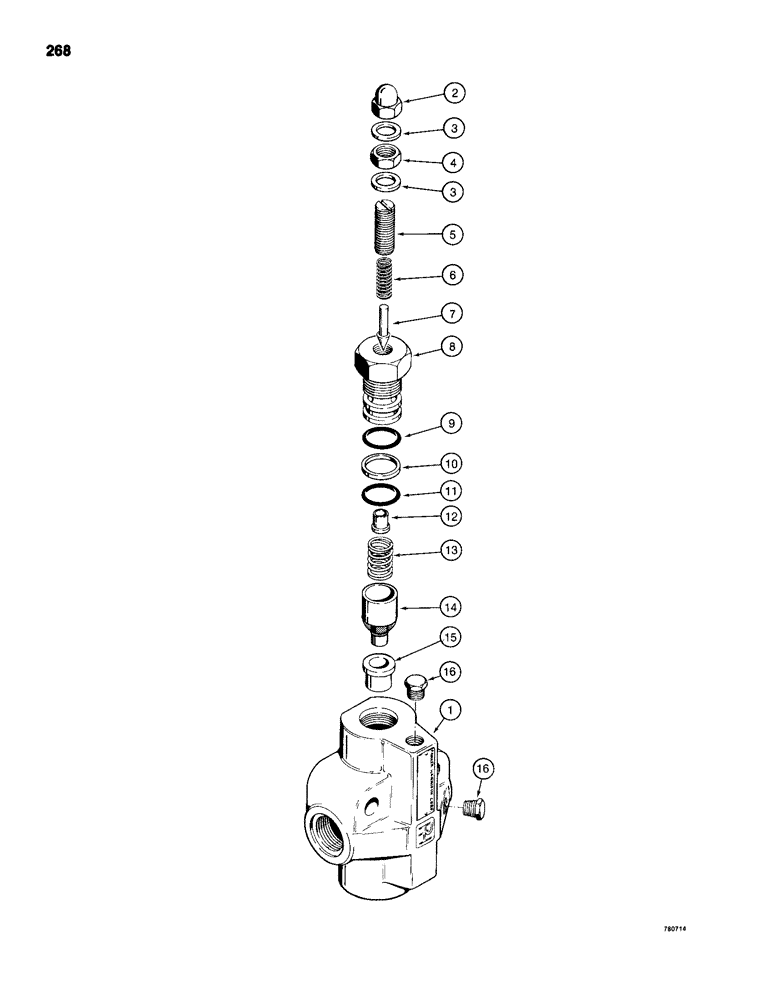 Схема запчастей Case 680H - (268) - L106548 HYDRAULIC RELIEF VALVE (08) - HYDRAULICS