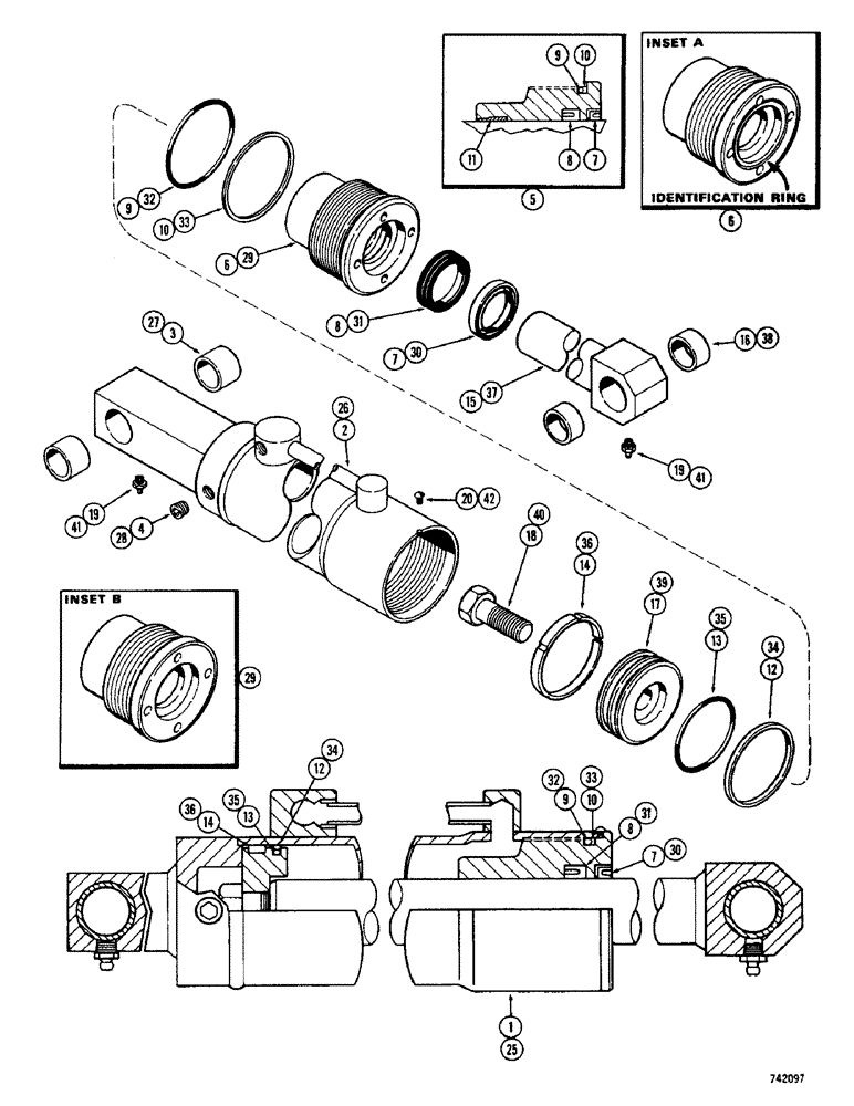 Схема запчастей Case 1700-SERIES - (238) - LOADER LIFT CYLINDER USED BEFORE TRACTOR SERIAL NUMBER 9818188 (35) - HYDRAULIC SYSTEMS