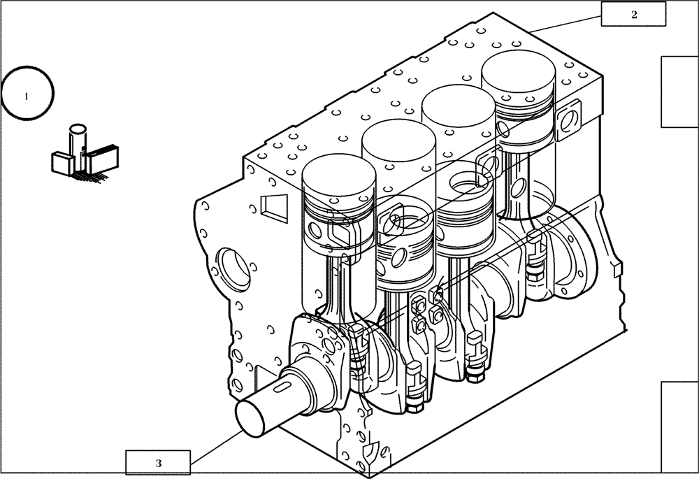 Схема запчастей Case 21D - (95.003[001]) - ENGINE SHORT BLOCK (S/N 561101-UP) No Description