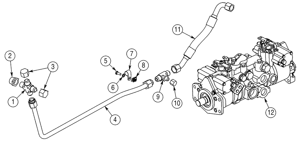 Схема запчастей Case 75XT - (06-03) - HYDROSTATICS - PUMP AND RETURN LINES (06) - POWER TRAIN