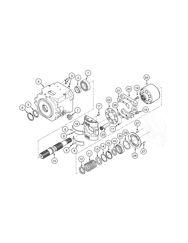 Схема запчастей Case 865 AWD - (08-016[01]) - FRONT WHEEL DRIVE HYDRAULIC PUMP - ASSEMBLY (08) - HYDRAULICS