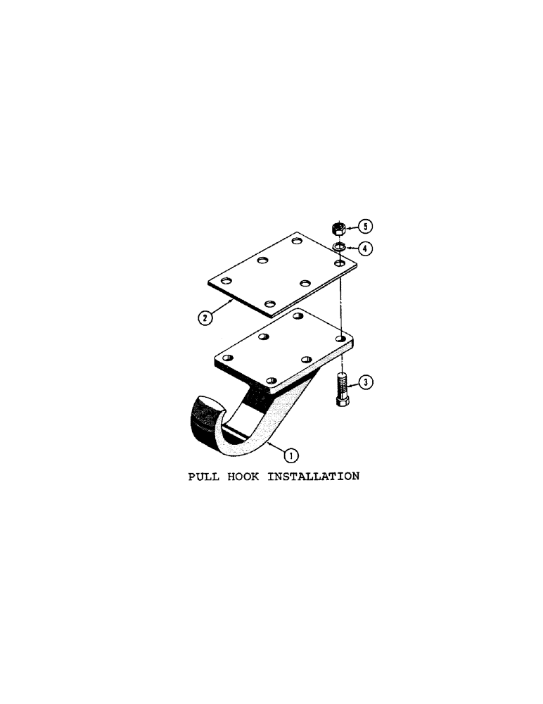 Схема запчастей Case 600 - (136[2]) - TOOLS AND EQUIPMENT, PULL HOOK INSTALLATION (OPTIONAL EQUIPMENT) (05) - UPPERSTRUCTURE CHASSIS