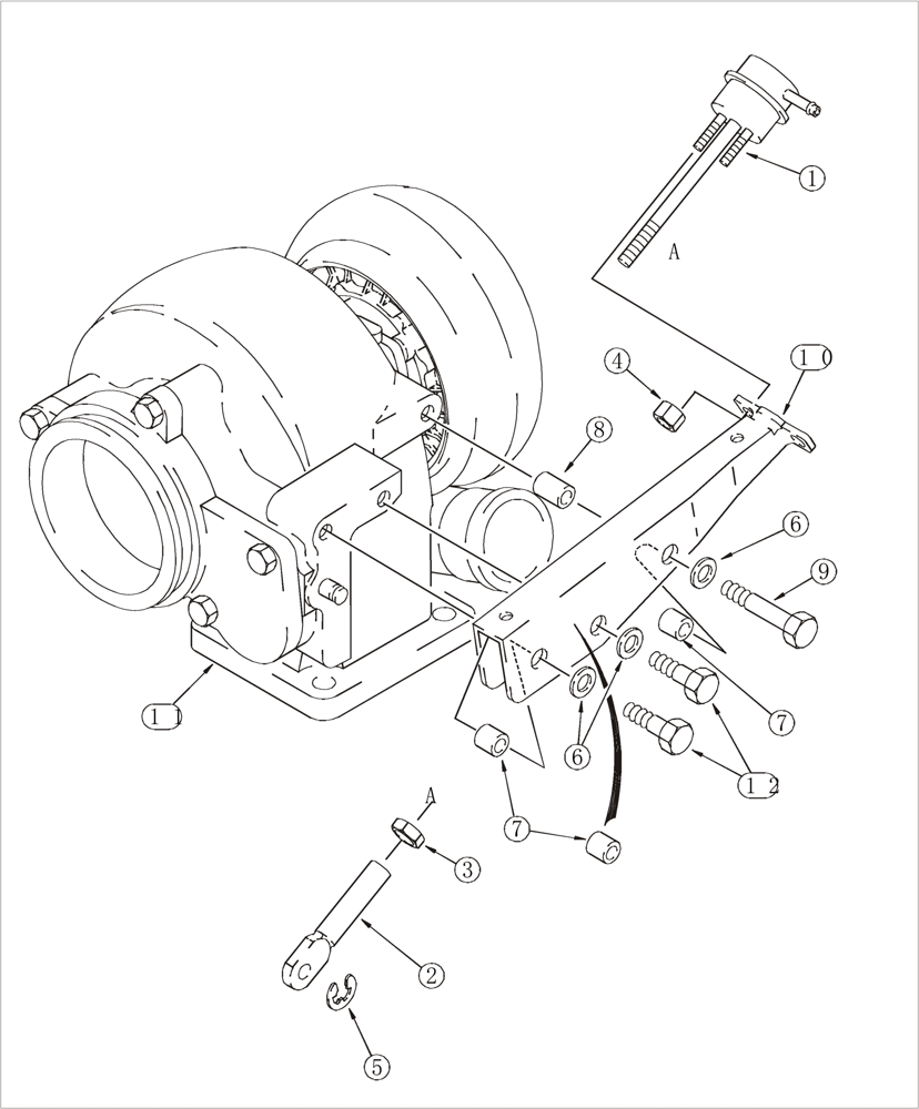 Схема запчастей Case 821C - (02-26) - WASTEGATE ACTUATOR (02) - ENGINE