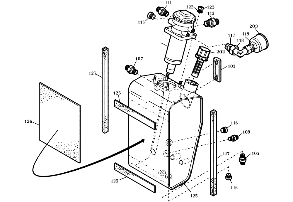 Схема запчастей Case 221D - (10.102[001]) - HYDRAULIC OIL RES. (S/N 581101-UP) (35) - HYDRAULIC SYSTEMS