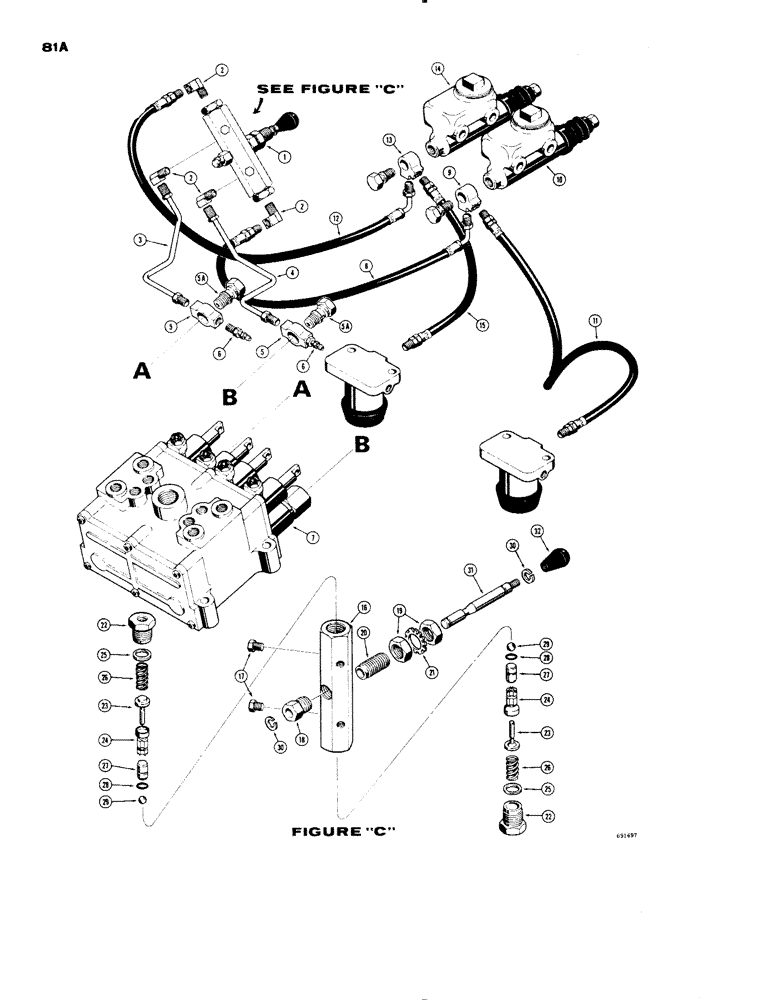 Схема запчастей Case 1150 - (081A) - DECLUTCH LOCKOUT (05) - UPPERSTRUCTURE CHASSIS