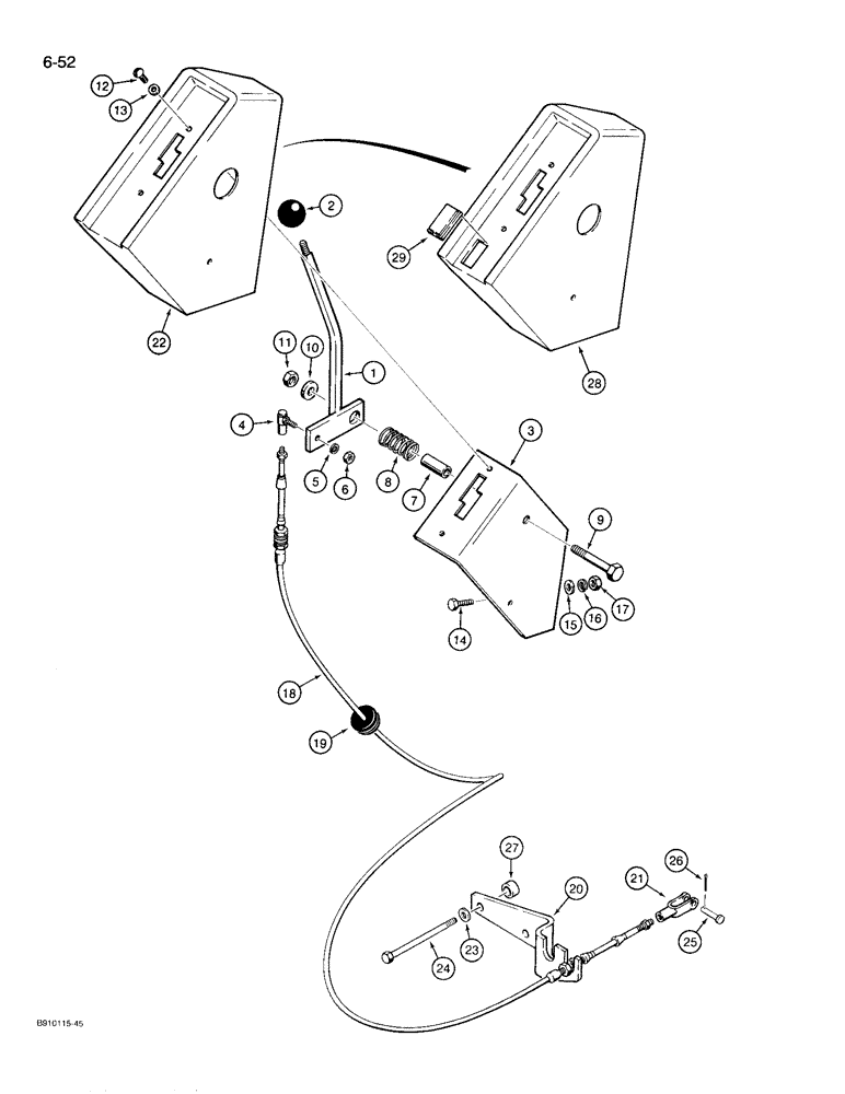 Схема запчастей Case 780D - (6-52) - TRANSMISSION RANGE CONTROL (06) - POWER TRAIN