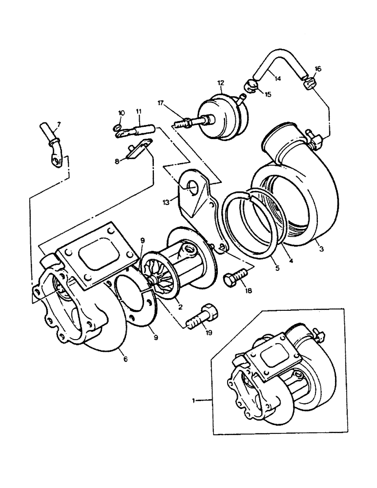 Схема запчастей Case 221B - (2-50) - TURBOCHARGER, 121B (DAH1215912-) / 221B (DAH2215913-) (02) - ENGINE