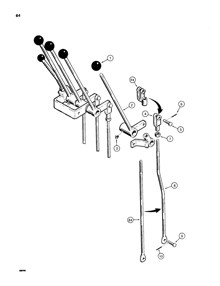 Схема запчастей Case 35A - (64) - EXTENDABLE DIPPER CONTROL 