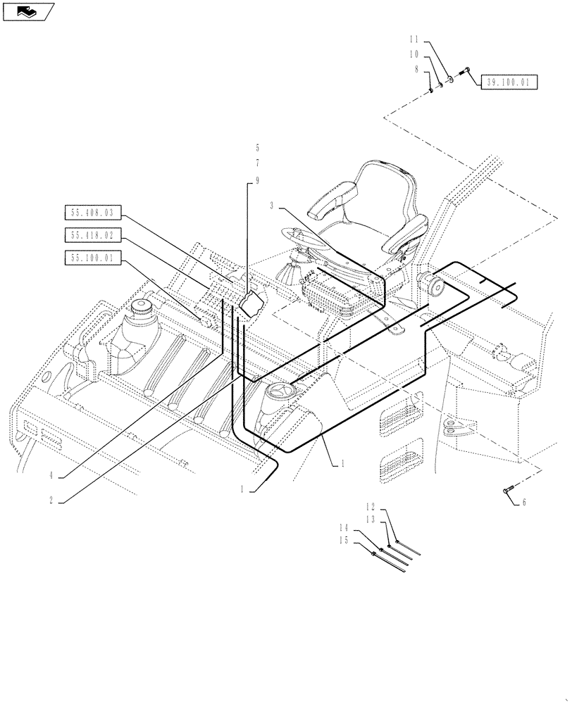 Схема запчастей Case DV207 - (55.100.02) - WIRE HARNESS & CONTROL UNIT - BSN NFNTH2117 (55) - ELECTRICAL SYSTEMS
