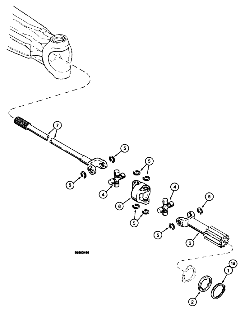 Схема запчастей Case 660 - (6-44) - FRONT AND REAR DRIVE AXLE, AXLE SHAFTS (06) - POWER TRAIN