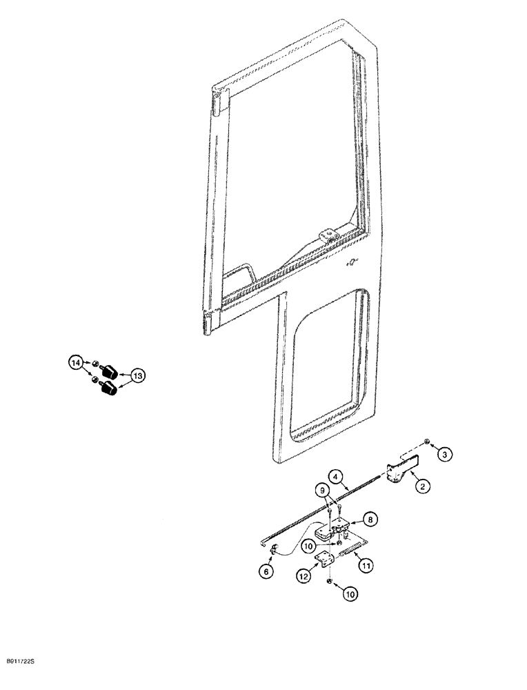 Схема запчастей Case 650G - (9-54) - CAB ASSEMBLY - DOOR LATCHES (09) - CHASSIS/ATTACHMENTS