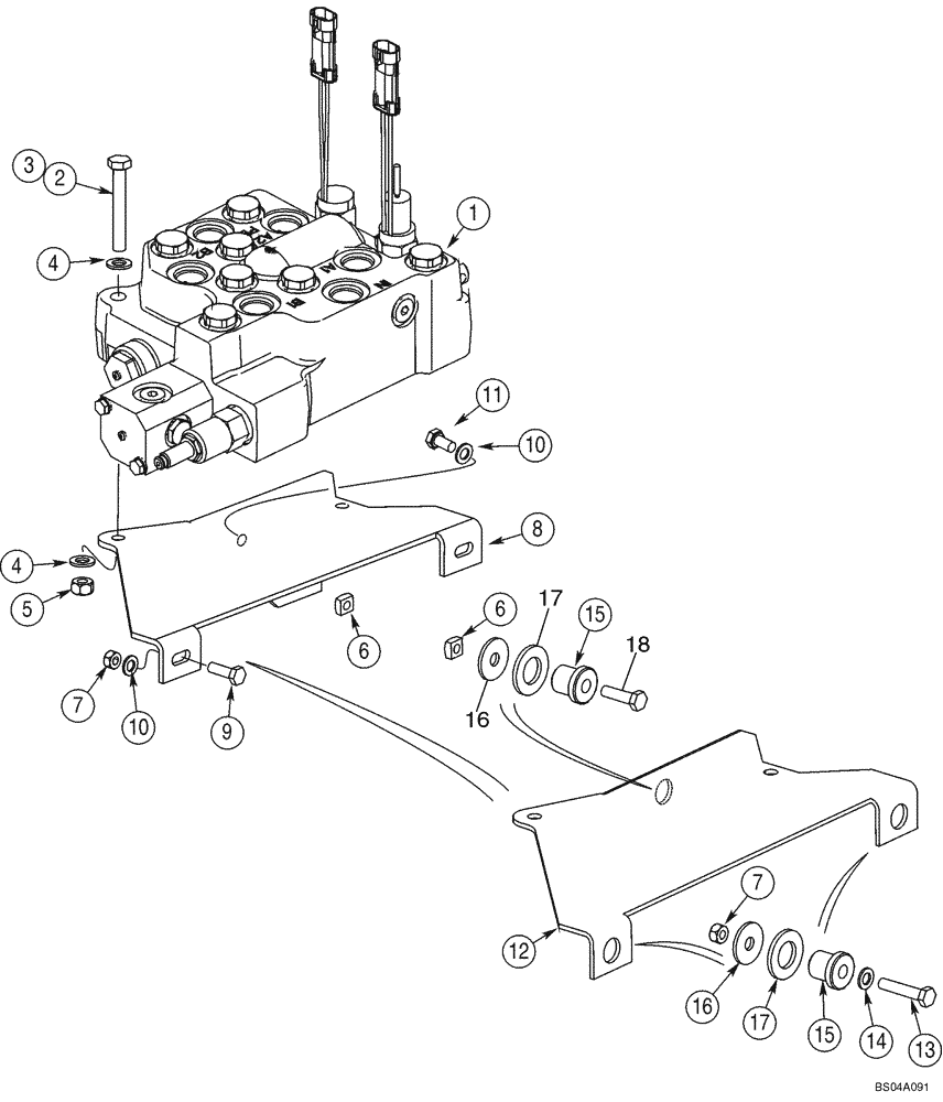 Схема запчастей Case 40XT - (08-09) - VALVE, CONTROL (LOADER) - MOUNTING (08) - HYDRAULICS