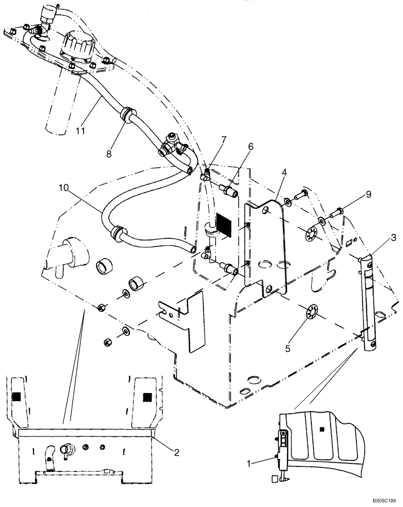 Схема запчастей Case 521D - (08-01A) - RESERVOIR - GAUGE (08) - HYDRAULICS