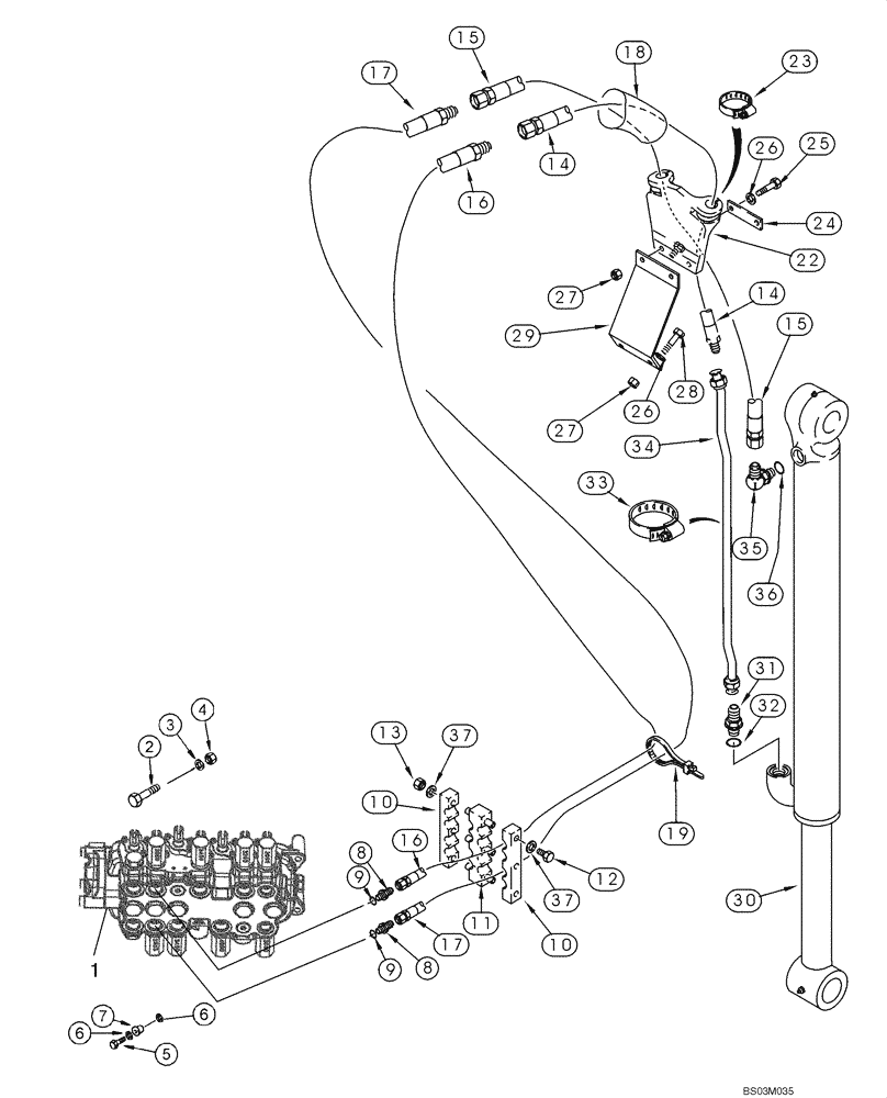 Схема запчастей Case 580M - (08-13) - HYDRAULICS - CYLINDER, BACKHOE BUCKET (MODELS WITH EXTENDABLE DIPPER) (08) - HYDRAULICS