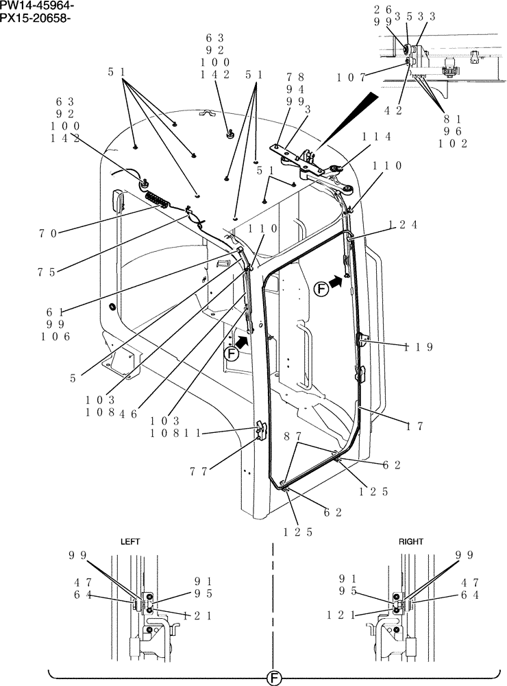 Схема запчастей Case CX31B - (744-17[4]) - CAB ASSY (COOLER) (36) - PNEUMATIC SYSTEM