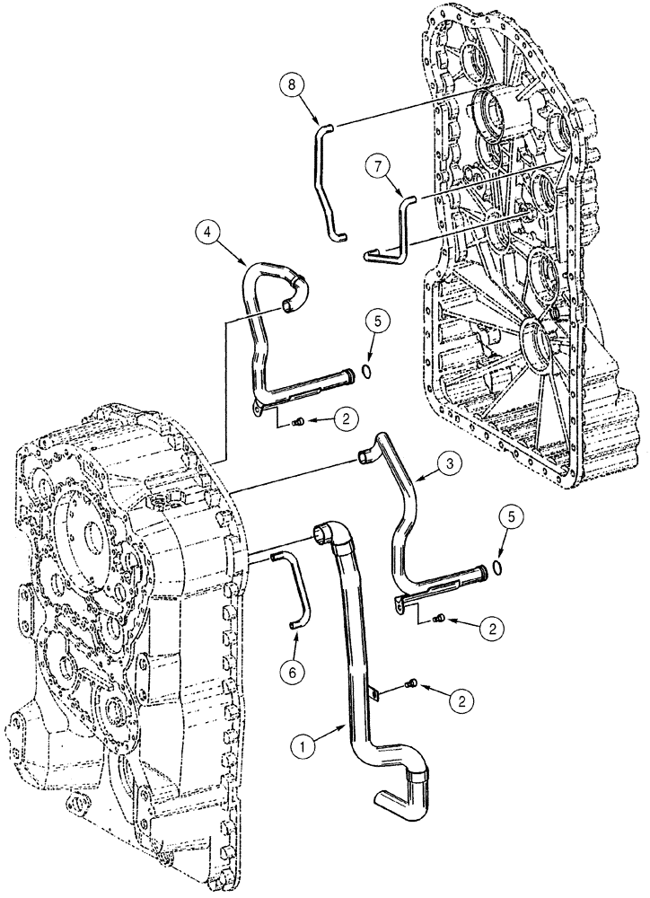 Схема запчастей Case 621C - (06-018) - TRANSMISSION ASSEMBLY HOUSING TUBES (06) - POWER TRAIN