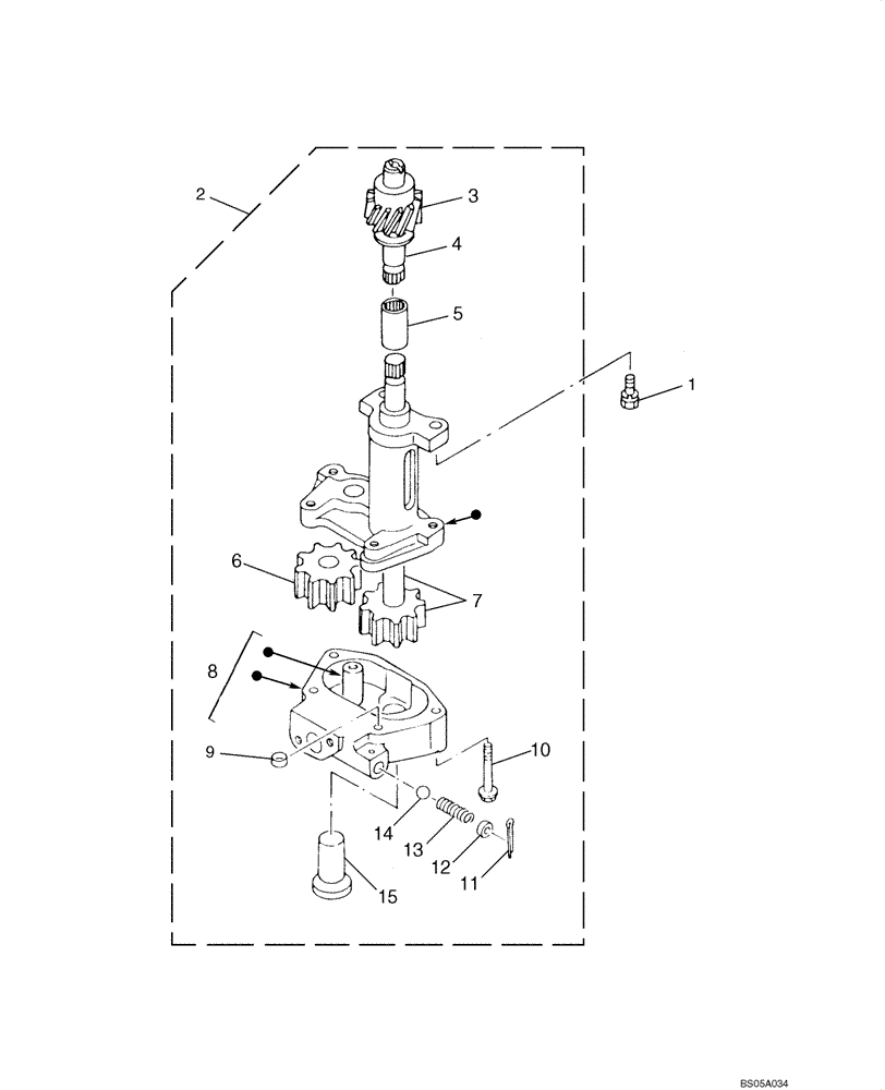 Схема запчастей Case CX225SR - (02-15) - OIL PUMP (02) - ENGINE