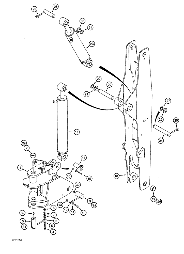 Схема запчастей Case 760 - (09-034) - BACKHOE SWING TOWER AND BOOM (84) - BOOMS, DIPPERS & BUCKETS