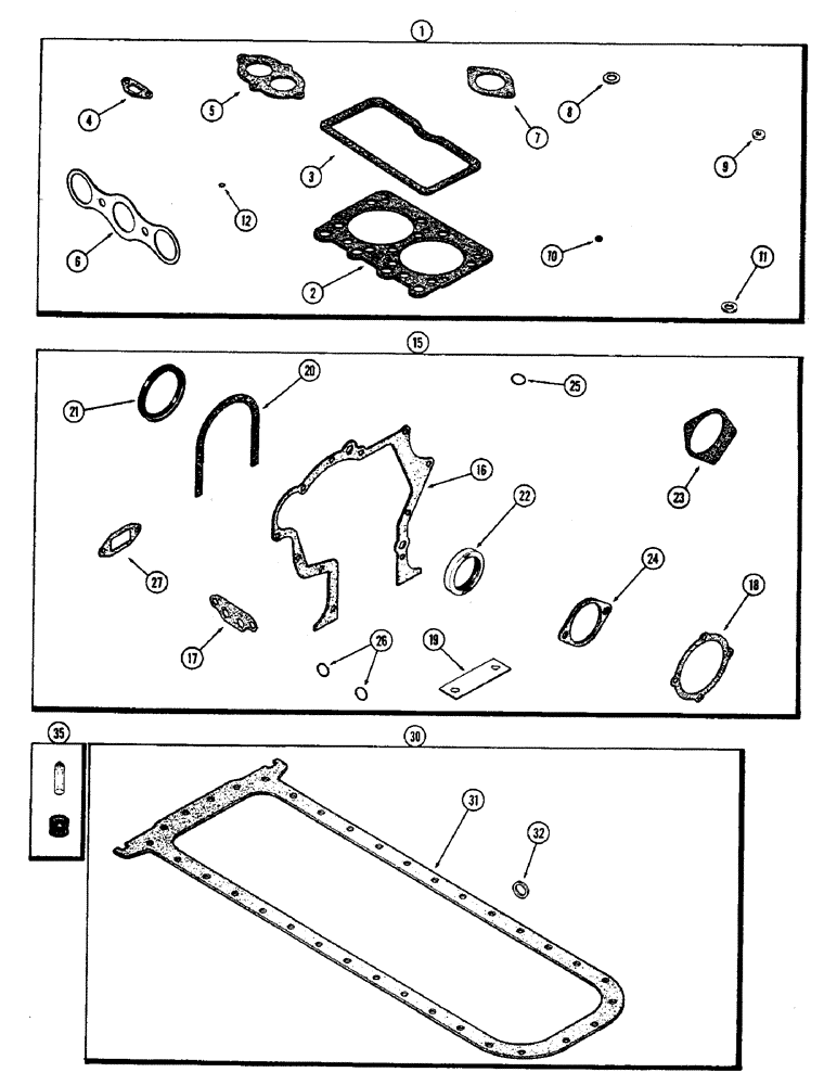 Схема запчастей Case W10E - (048) - ENGINE GASKET KITS, (377B) SPARK IGNITION ENGINE (02) - ENGINE