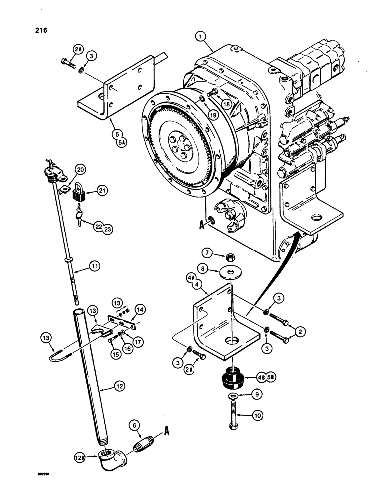 Схема запчастей Case W24C - (216) - TRANSMISSION AND TRANSMISSION MOUNTS (06) - POWER TRAIN