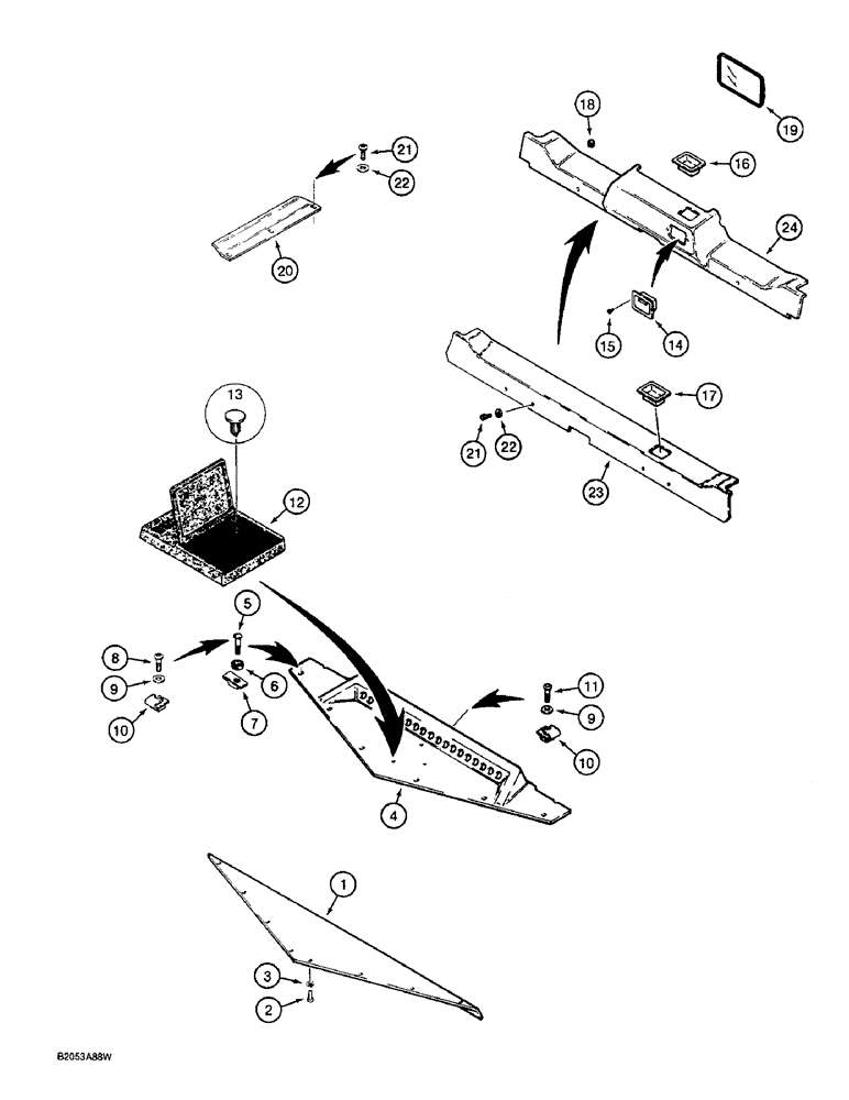 Схема запчастей Case W36 - (9-512) - CAB CLOSURE PANELS AND ACCESSORIES (09) - CHASSIS