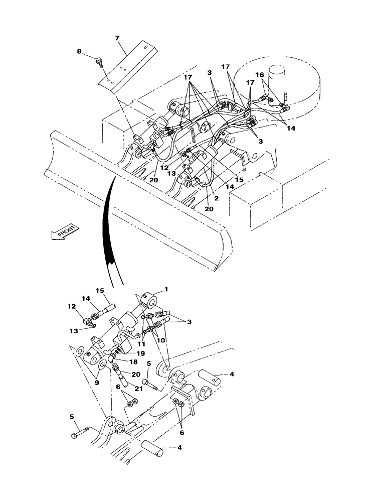 Схема запчастей Case CX130B - (08-75) - HYDRAULIC CIRCUIT DOZER BLADE CYLINDER 120-5 HBCV (08) - HYDRAULICS