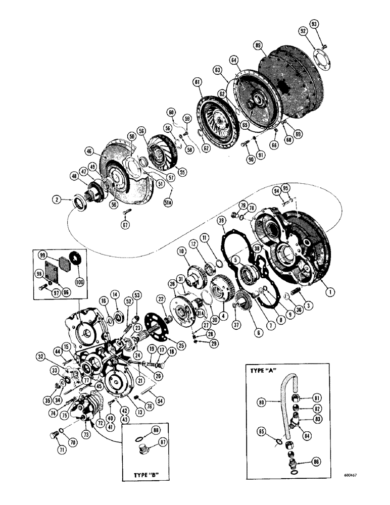 Схема запчастей Case 1000D - (096) - R20607 TORQUE CONVERTER (03) - TRANSMISSION