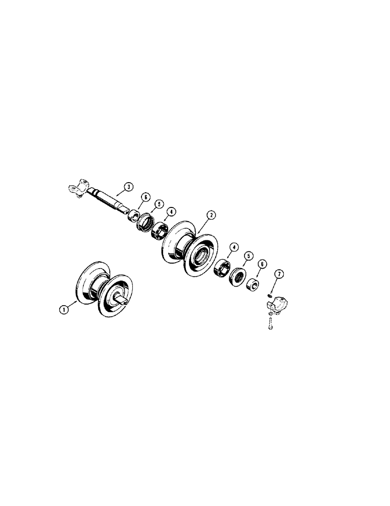 Схема запчастей Case 310G - (122[1]) - TRACK ROLLER - HEAVY DUTY (04) - UNDERCARRIAGE