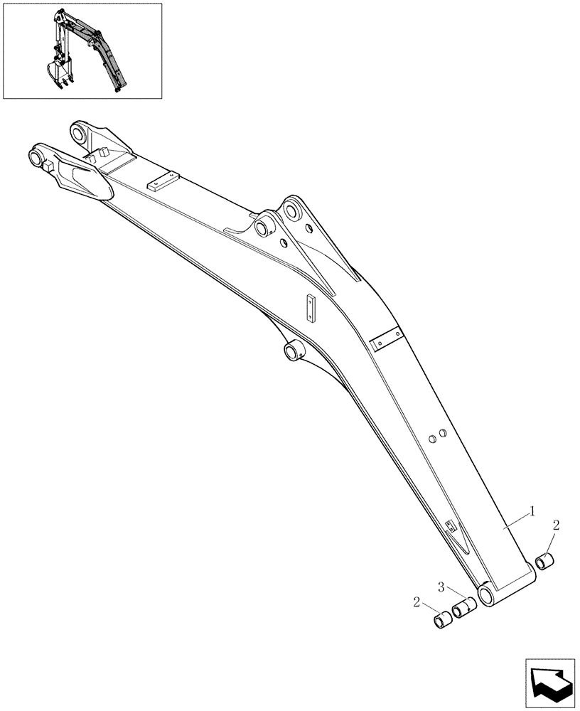 Схема запчастей Case CX20B - (2.000[01]) - BOOM (1.88M) (84) - BOOMS, DIPPERS & BUCKETS