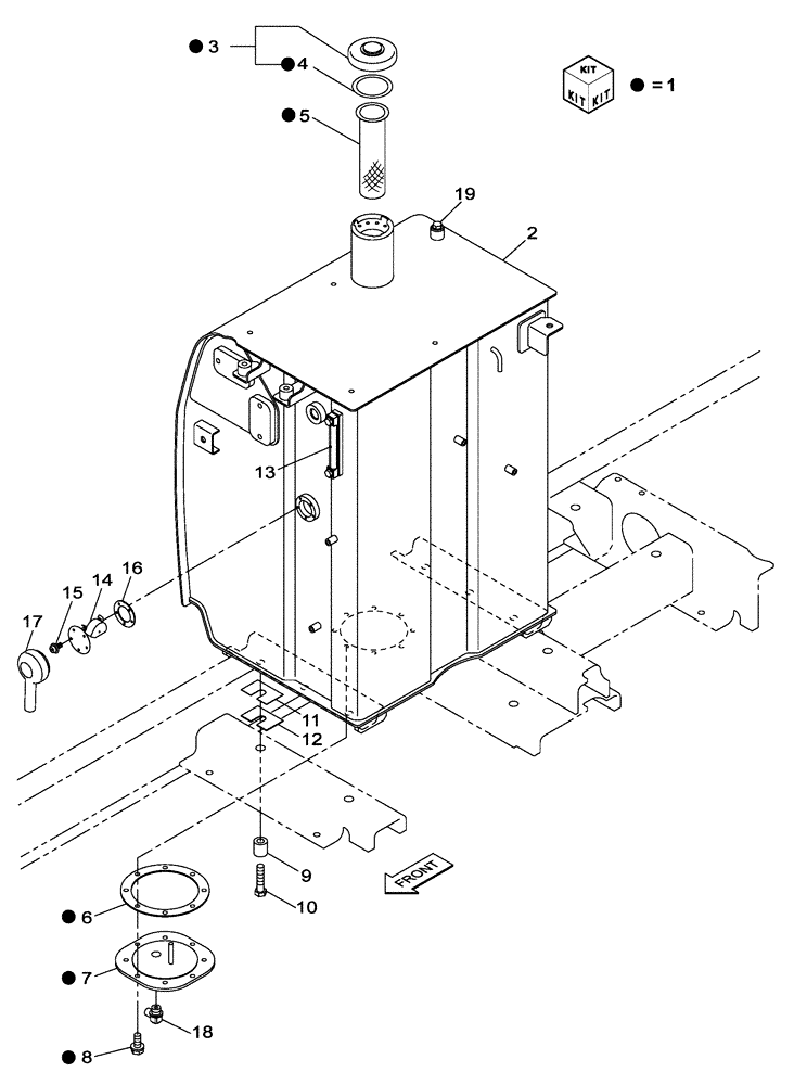 Схема запчастей Case CX210C NLC - (10.216.03) - FUEL TANK - CX210C NLC (10) - ENGINE