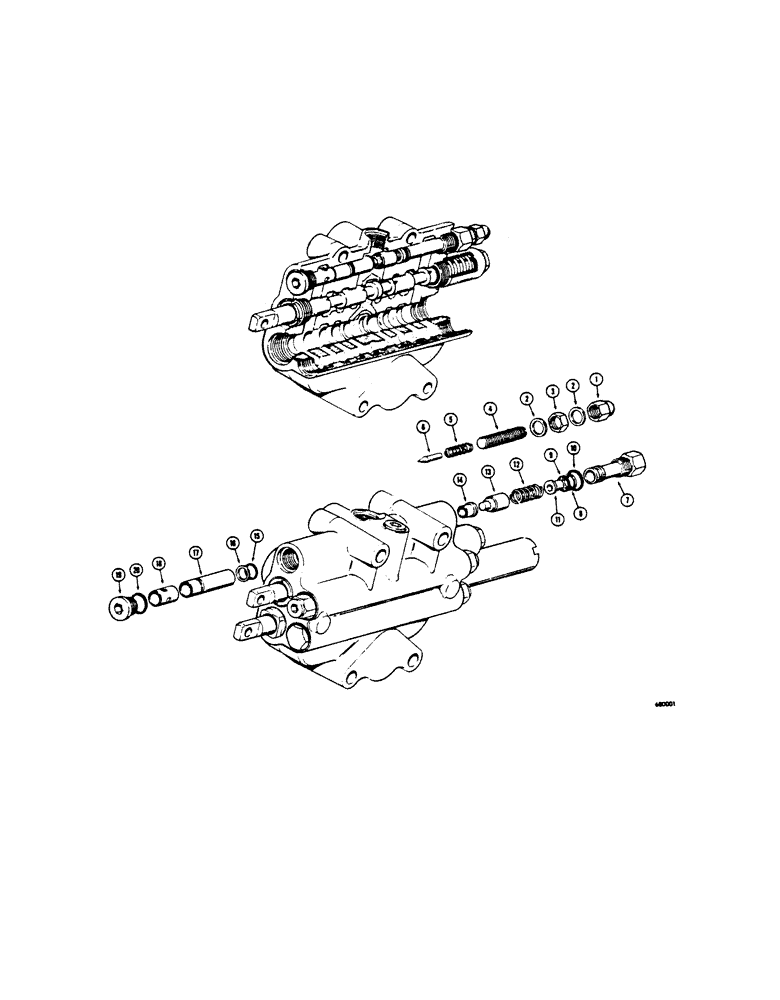 Схема запчастей Case 450 - (332[1]) - MAIN RELIEF VALVE AND W16129 MAIN RELIEF VALVE USED ON ALL MODELS EXCEPT DOZER BACKHOE MODELS (07) - HYDRAULIC SYSTEM