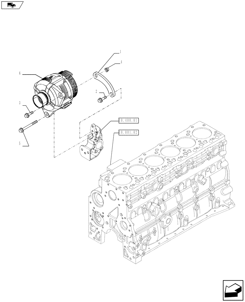 Схема запчастей Case F4HFE613S A002 - (55.301.01) - ALTERNATOR (2853456 - 2858066) (55) - ELECTRICAL SYSTEMS