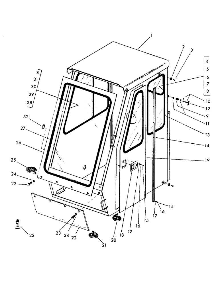 Схема запчастей Case 35YC - (J13) - LOGGER CAB (05) - UPPERSTRUCTURE CHASSIS