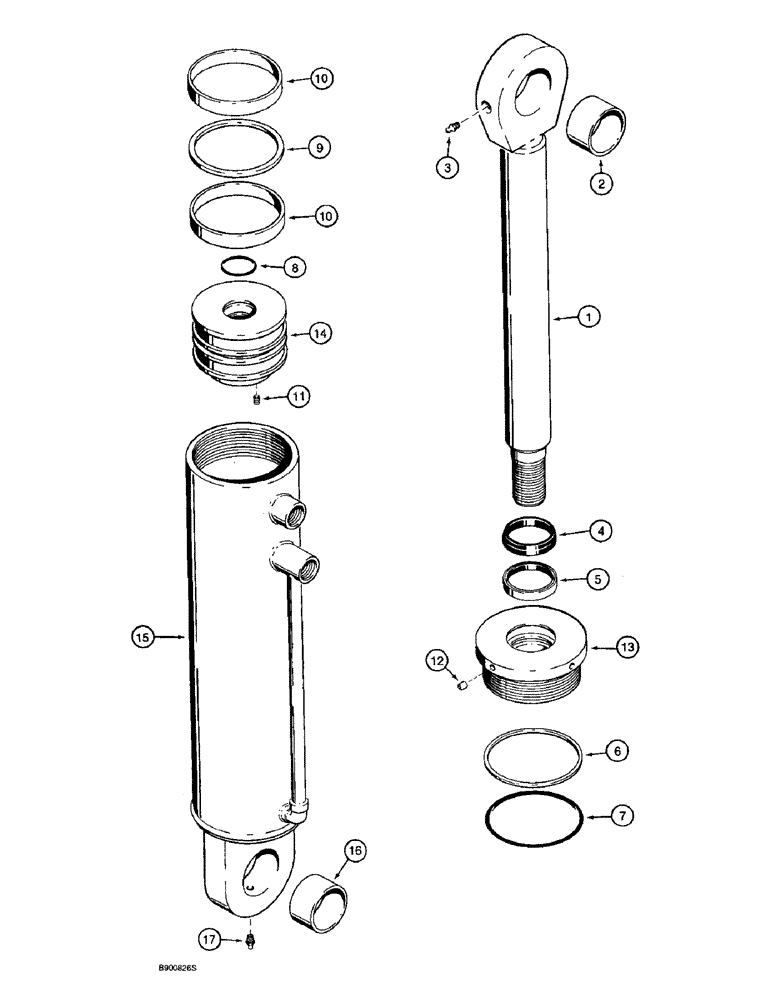 Схема запчастей Case 721B - (8-056) - LOADER AUXILIARY CYLINDER, Z-BAR LOADER (08) - HYDRAULICS