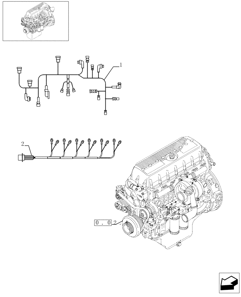 Схема запчастей Case F3AE0684G B004 - (0.17.3[01]) - MOTOR ELECTRIC INSTALLATION (504059983) 