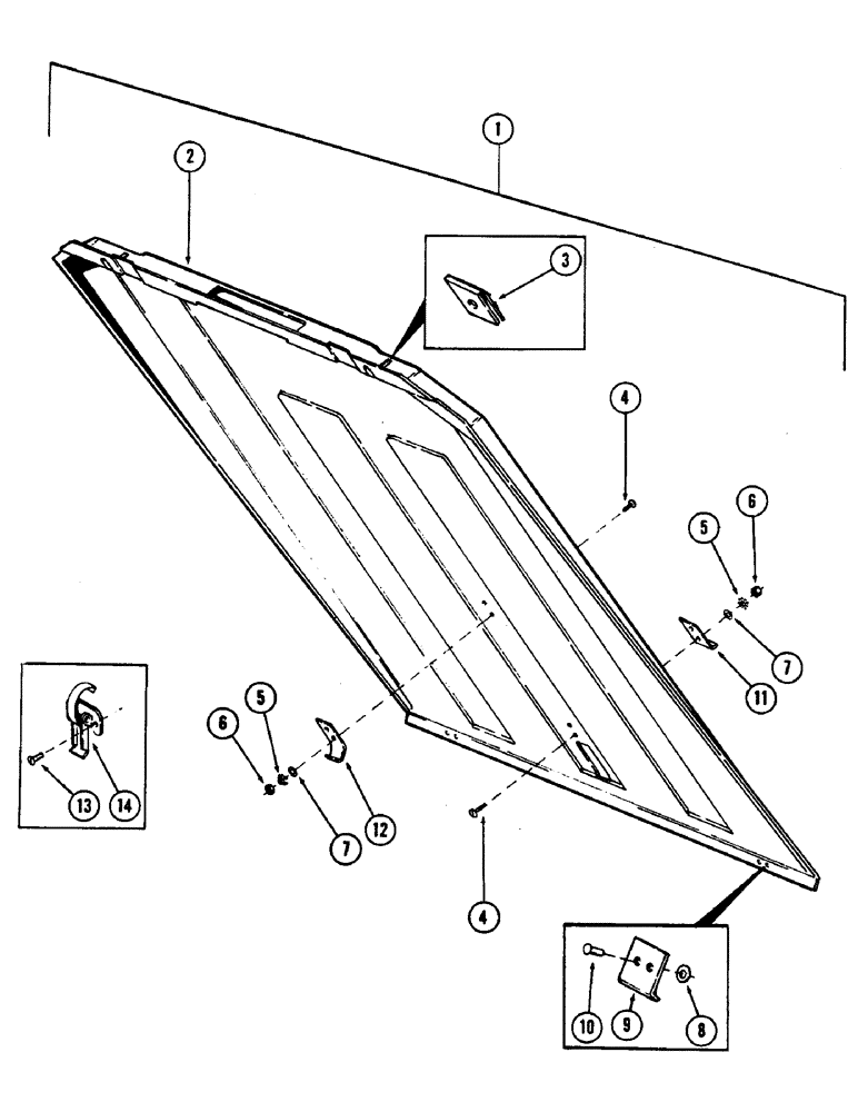 Схема запчастей Case 880B - (086) - CAB AND ATTACHING PARTS, (VANDAL GUARD), (USED ON UNITS W/PIN 6201601 THRU 6201876) (05) - UPPERSTRUCTURE CHASSIS