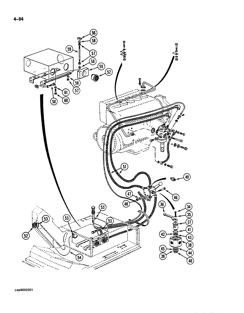 Схема запчастей Case 125B - (4-84) - HEATER AND OIL LINES TO ENGINE, P.I.N. 26806 AND AFTER (04) - ELECTRICAL SYSTEMS