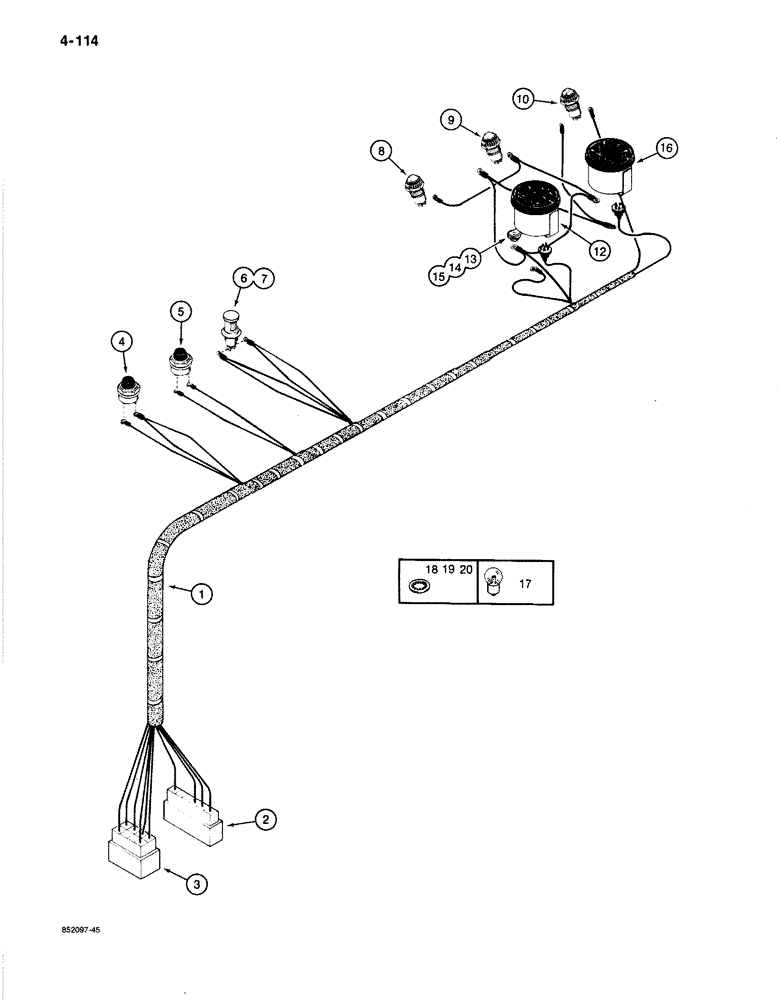 Схема запчастей Case 1080B - (4-114) - ELECTRICAL HARNESS - RIGHT-HAND CONSOLE (04) - ELECTRICAL SYSTEMS