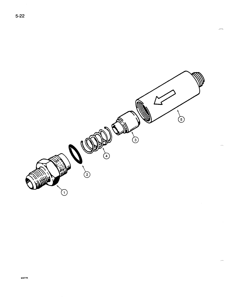 Схема запчастей Case 1086B - (5-022) - CHECK VALVE, USED WITH AUXILIARY STEERING CIRCUIT (05) - STEERING