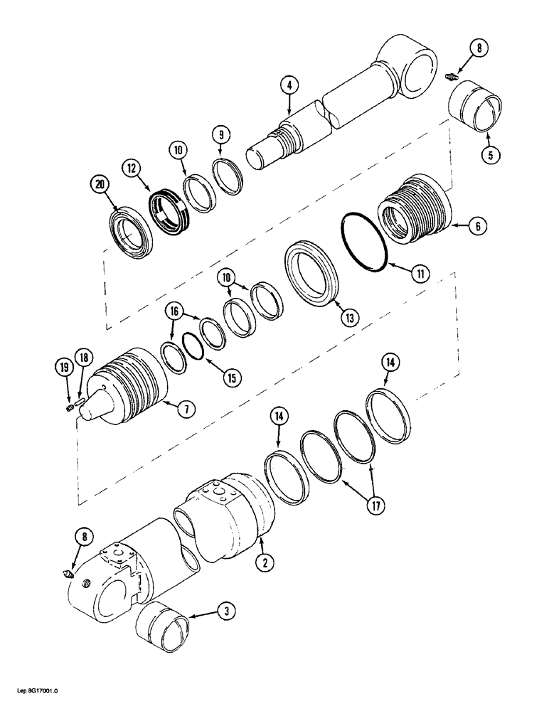 Схема запчастей Case 1088 - (8G-30) - ARM CYLINDER, P.I.N. FROM 20227 AND AFTER, P.I.N. FROM 106926 AND AFTER (08) - HYDRAULICS