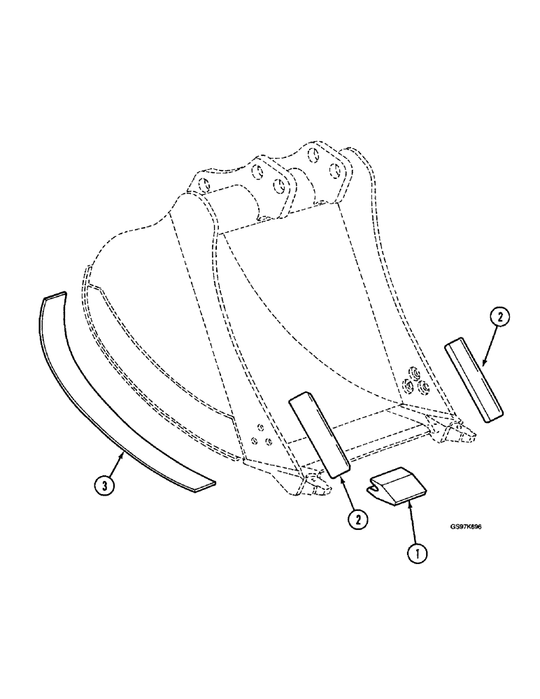 Схема запчастей Case 220B - (9-070) - BACKHOE BUCKET CUTTER OPTIONS, WITH THREE-PIECE TOOTH RETAINING CONFIGURATION (09) - CHASSIS