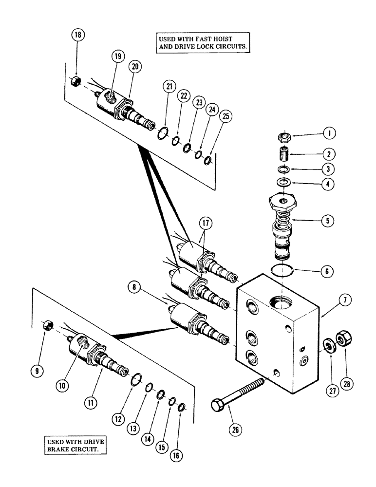 Схема запчастей Case 40 - (224) - SOLENOID MONOBLOCK VALVE (35) - HYDRAULIC SYSTEMS