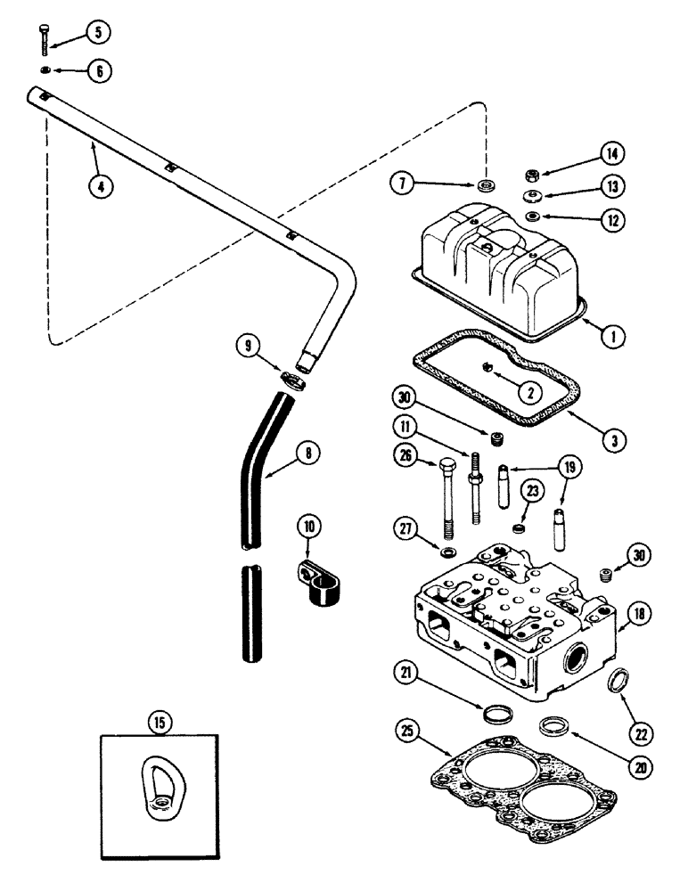 Схема запчастей Case 50 - (2-40) - CYLINDER HEAD AND COVER, 504BDT ENGINE (02) - ENGINE