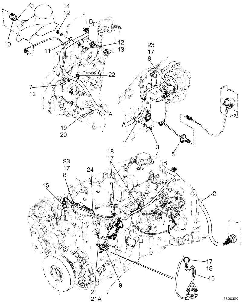 Схема запчастей Case 621D - (04-16A) - HARNESS - ENGINE - IF USED (04) - ELECTRICAL SYSTEMS