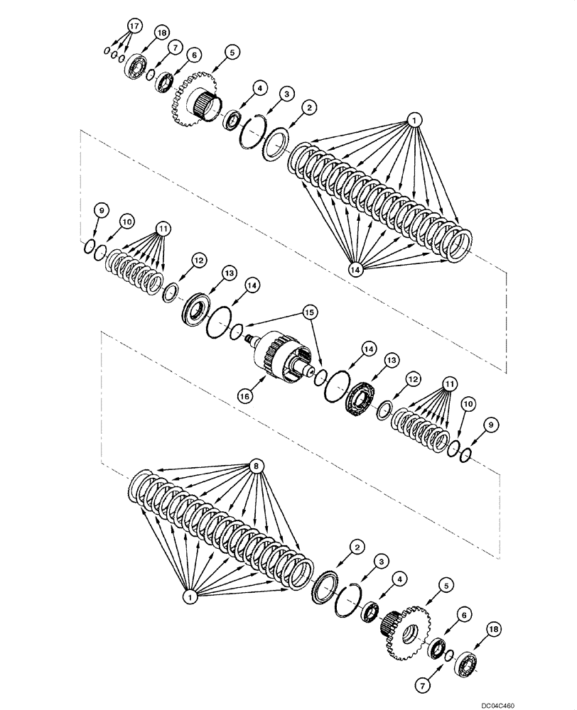 Схема запчастей Case 845 - (06.12[00]) - TRANSMISSION - 5TH SPEED AXLE (06) - POWER TRAIN